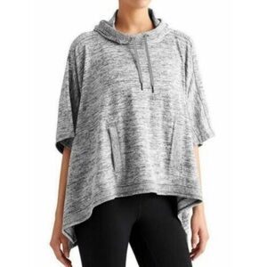 Athleta Gray Heathered Knit Hooded Sweater Poncho S